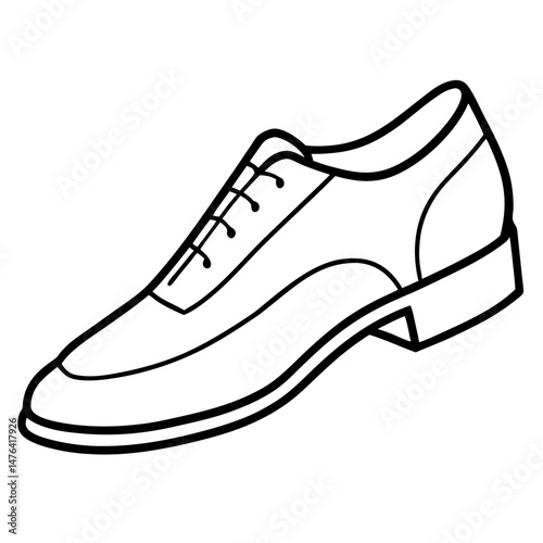 Black Court Shoes Silhouette Vector on White Background