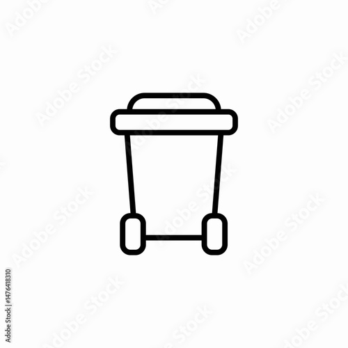 closed bin icon sign vector