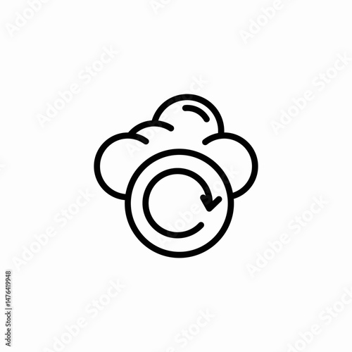 cloud refresh arrows icon sign vector