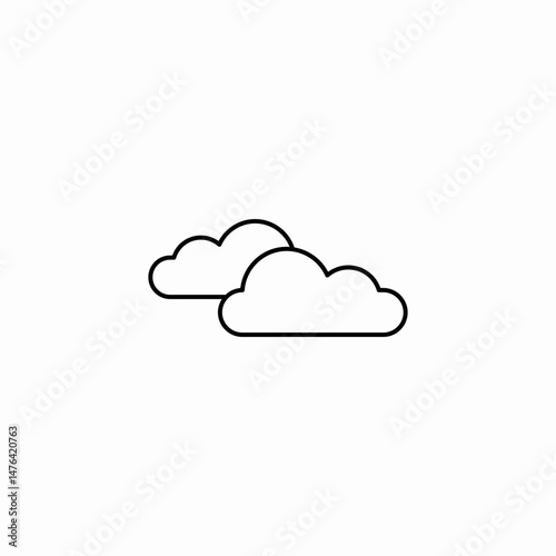 cloudy weather day icon sign vector