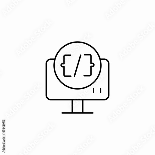 coding brackets icon sign vector