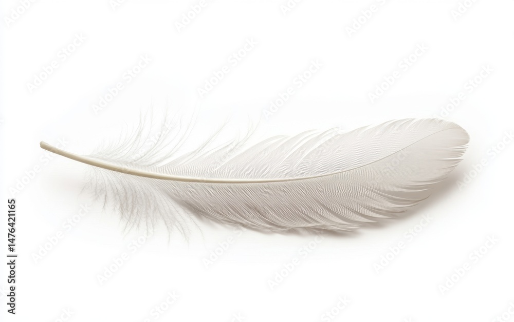 Obraz premium Single feather, delicate and light