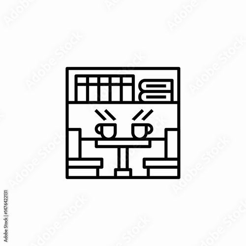 coffee shop table icon sign vector