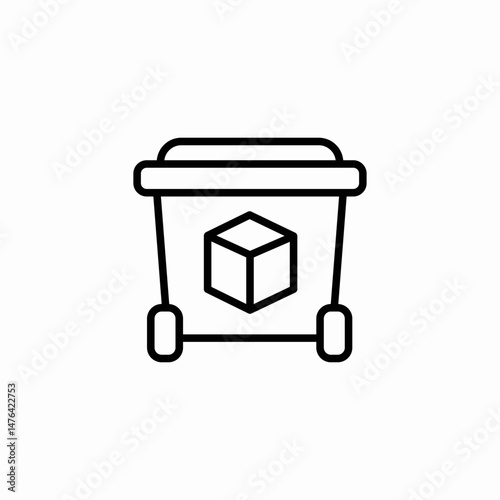 cube bin icon sign vector