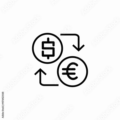 dollar euro exchange icon sign vector