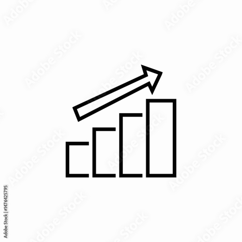 euro increasing bars icon sign vector