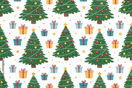 Cheerful Cartoon Christmas Pattern