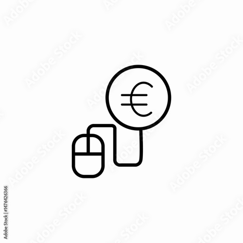 euro online payment icon sign vector