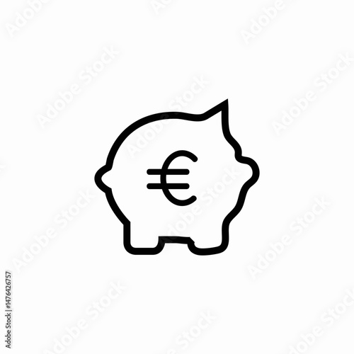 euro piggy bank icon sign vector