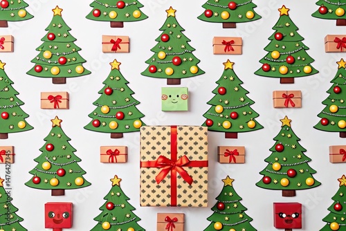 Cheerful Cartoon Christmas Pattern