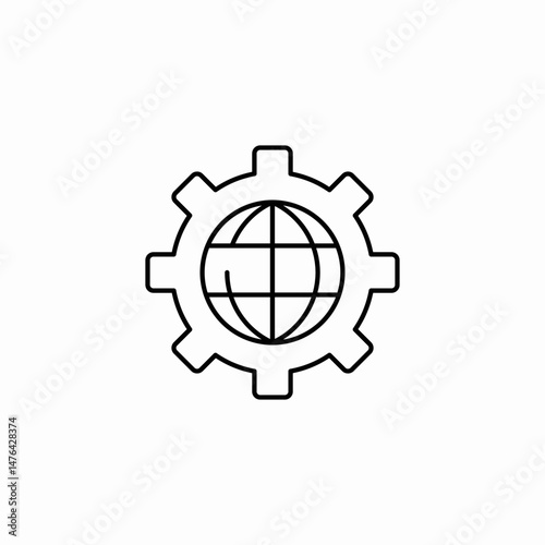 global settings cogwheel icon sign vector
