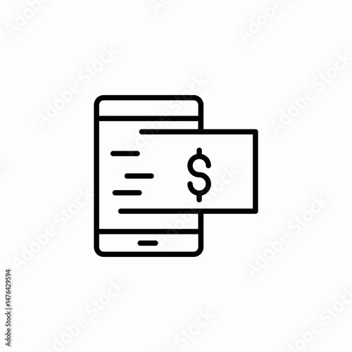 mobile money icon sign vector
