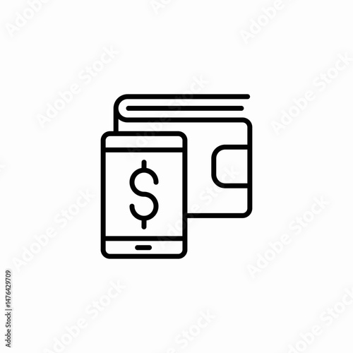 mobile wallet icon sign vector