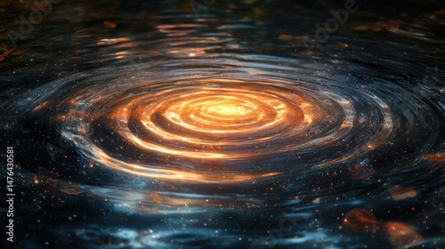 Abstract swirling patterns in a celestial design.