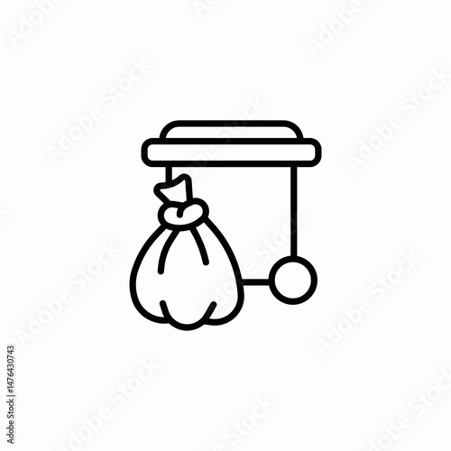 overflowing trash icon sign vector