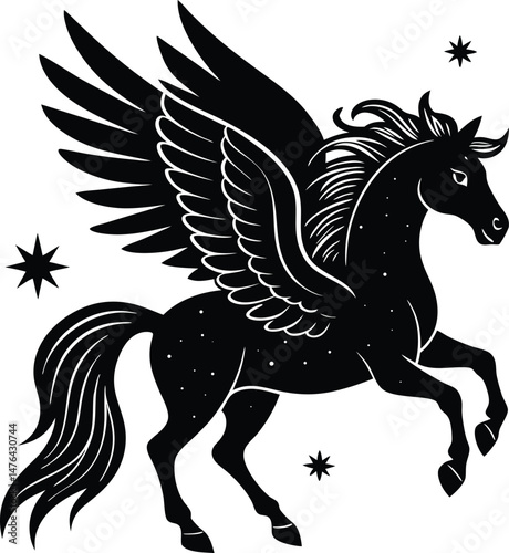 black horse vector illustration