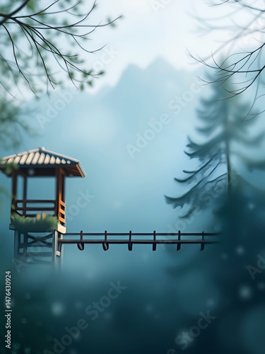 japanese temple in the morning