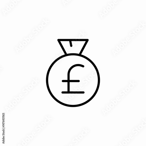 pound bag icon sign vector