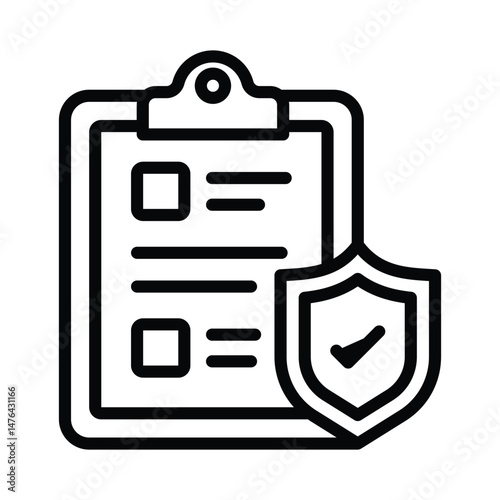 Insurance Paper Vector outline icon. Eps10 file 