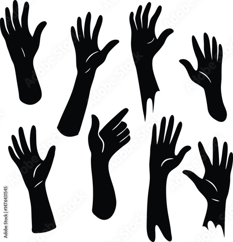 hands vector silhouettes