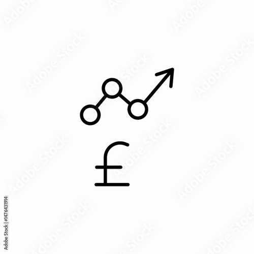pound increase icon sign vector