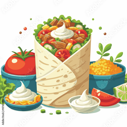 meat, meal, grilled, dinner, delicious, lunch, food, chicken, fast, restaurant, shawarma, cuisine, beef, sandwich, grill, snack, background, isolated, bread, turkish, wrap, dish, fresh, kebab, salad, 