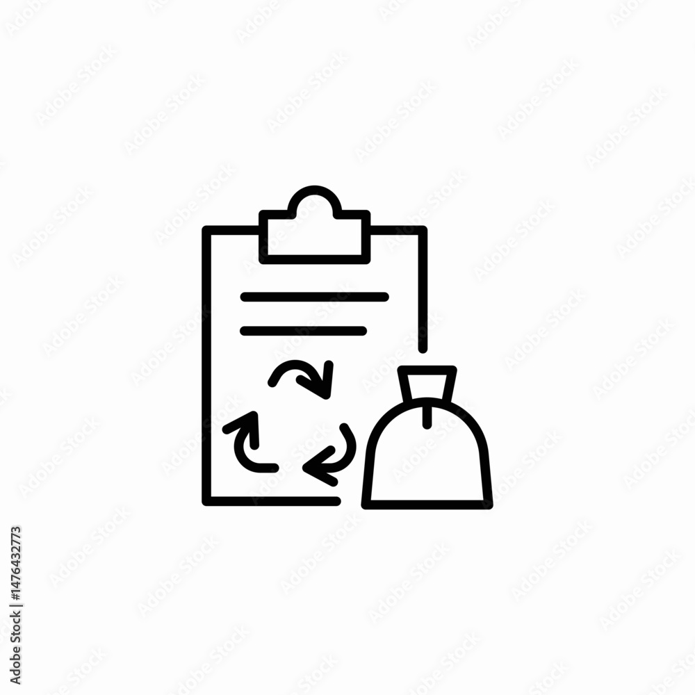 Obraz premium recycle clipboard icon sign vector