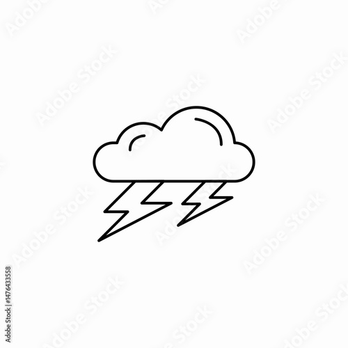 storm lightning cloud icon sign vector