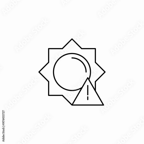 sun warning sign icon sign vector