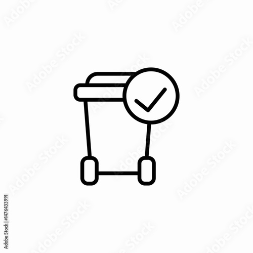 tick bin icon sign vector