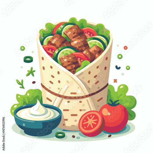 meat, meal, grilled, dinner, delicious, lunch, food, chicken, fast, restaurant, shawarma, cuisine, beef, sandwich, grill, snack, background, isolated, bread, turkish, wrap, dish, fresh, kebab, salad, 