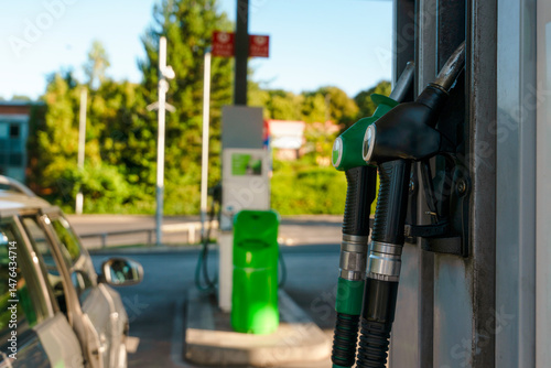 Wallpaper Mural Modern fuel station with diesel and petrol nozzles, capturing the essence of fuel supply for everyday travel and convenience Torontodigital.ca
