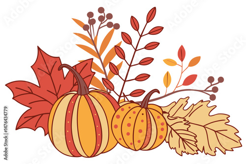 68 autumn floral arrangement, colorful autumn leaves, fall botanicals, decorative pumpkins, natural fall decor, warm autumnal palette, textured foliage, seasonal harvest display, cozy autumnal still l