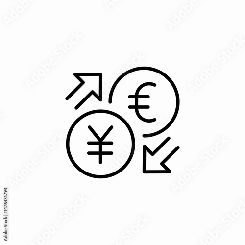 yen euro exchange icon sign vector