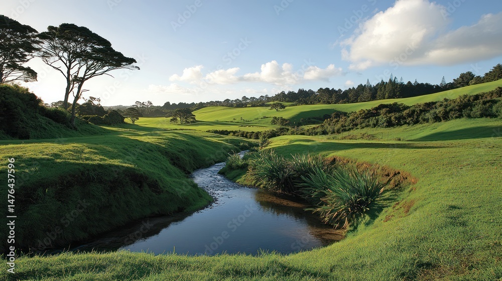 Obraz premium Scenic golf course landscape