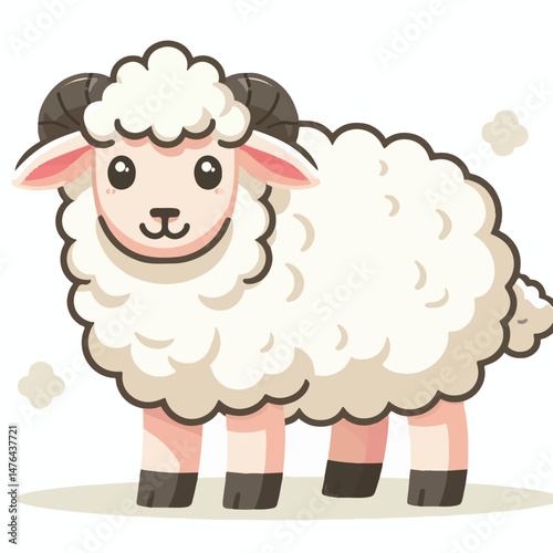 animal, sheep, agriculture, farm, livestock, lamb, countryside, mammal, nature, wool, white, farming, grass, cute, domestic, illustration, rural, graphic, pasture, field, vector, cattle, isolated, ani