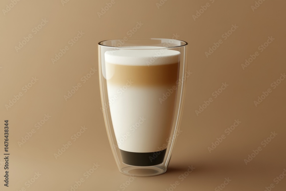 Layered coffee drink in a clear glass Layered coffee drink in a clear glass