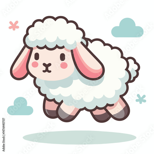 animal, sheep, agriculture, farm, livestock, lamb, countryside, mammal, nature, wool, white, farming, grass, cute, domestic, illustration, rural, graphic, pasture, field, vector, cattle, isolated, ani
