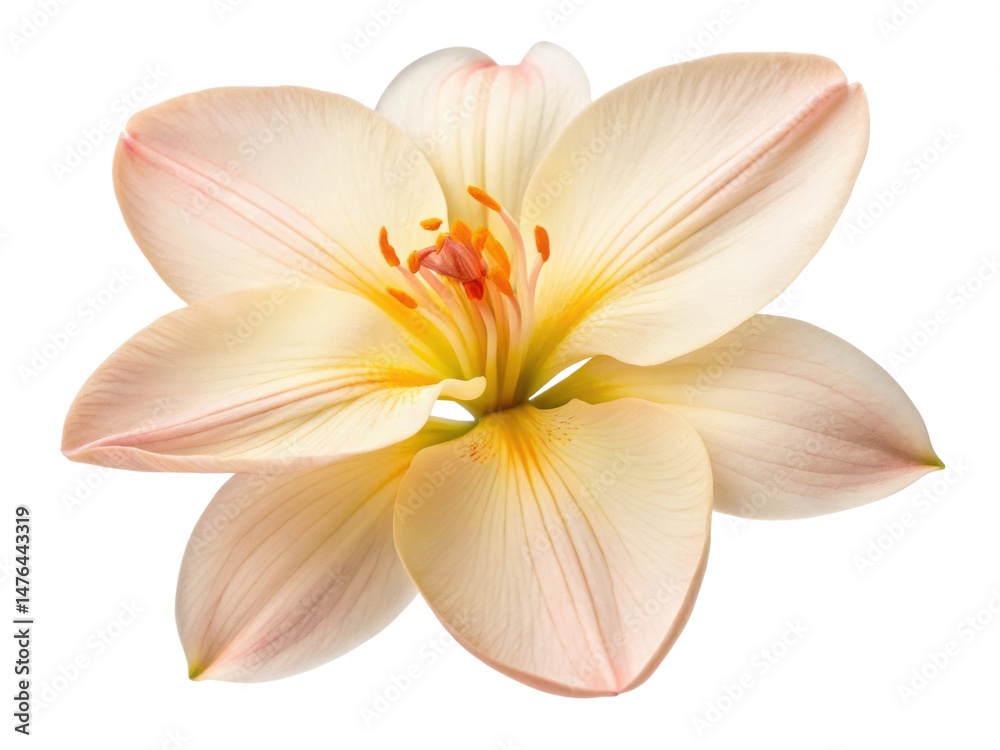 Fototapeta premium Delicate canna flower showcases soft pastel hues with elegant petals radiating beauty and grace, perfect for any floral arrangement