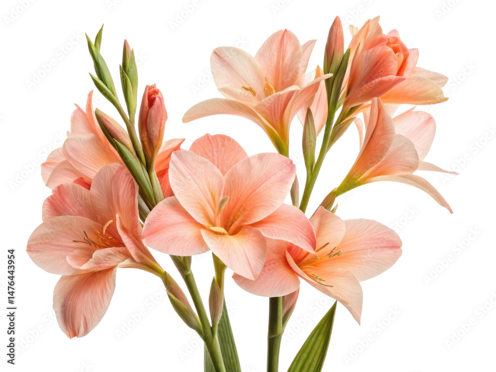 Fototapeta premium Beautiful canna flowers bloom gracefully, showcasing their vibrant colors and delicate petals, creating stunning visual display