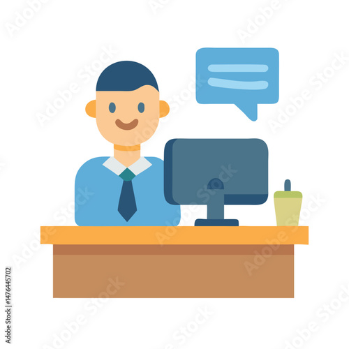  IT Support System Help Desk Vector Icon