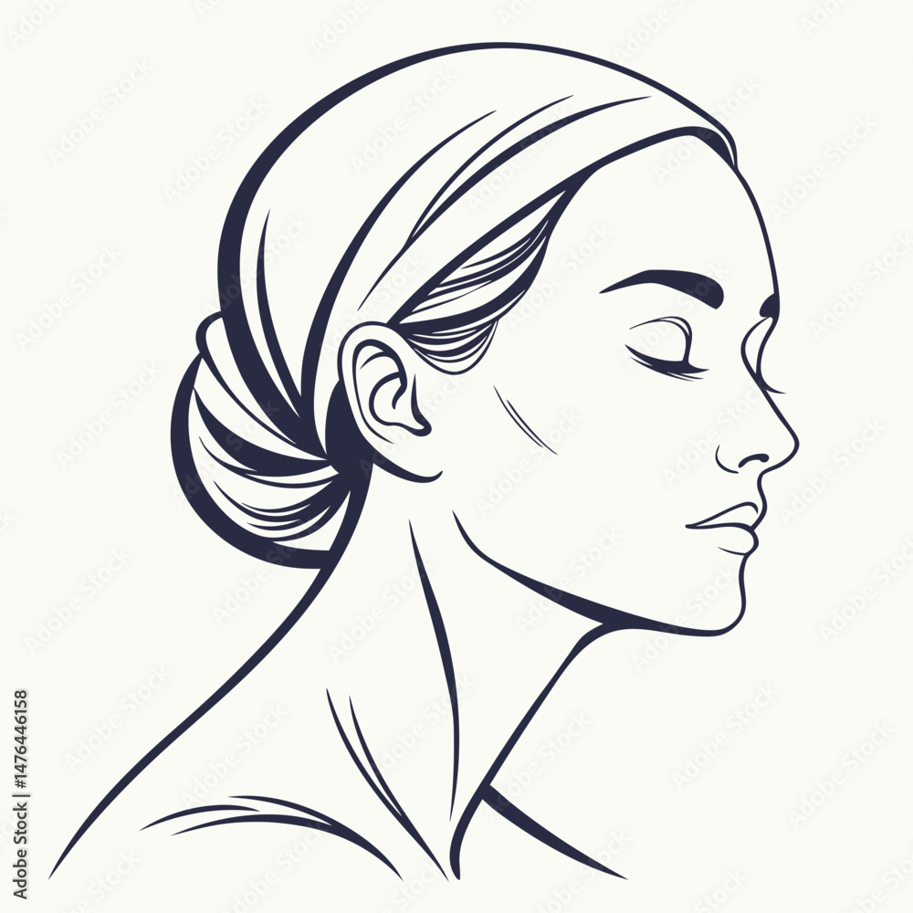 Serene Minimalist Portrait A Generated AI Artwork of a Woman Serene Minimalist Portrait A Generated AI Artwork of a Woman