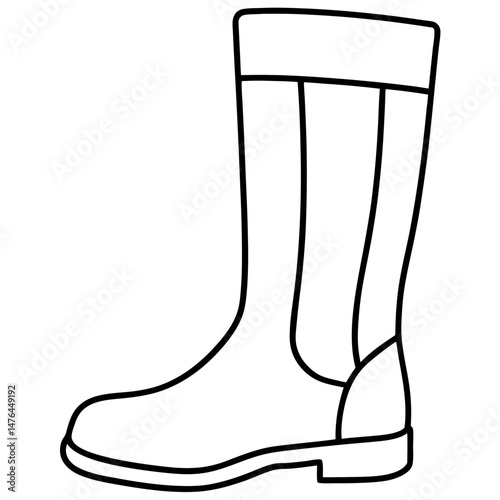 Black Silhouette of Knee-High Boots – Vector on White Background