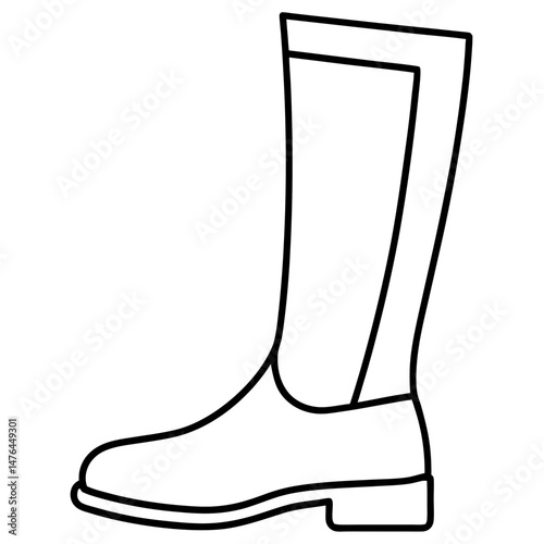 Black Silhouette of Knee-High Boots – Vector on White Background