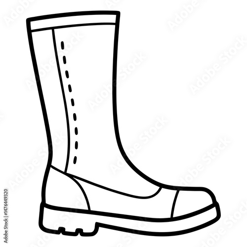 Black Silhouette of Knee-High Boots – Vector on White Background