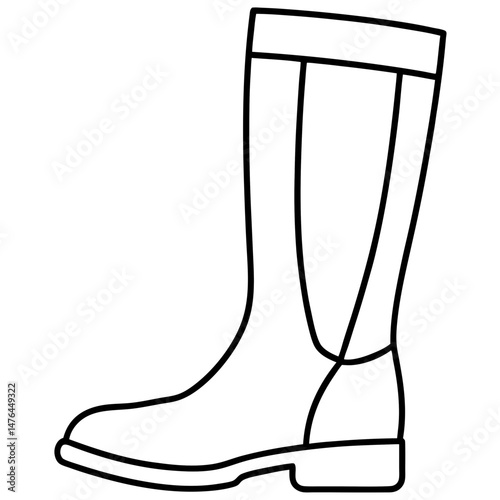 Black Silhouette of Knee-High Boots – Vector on White Background