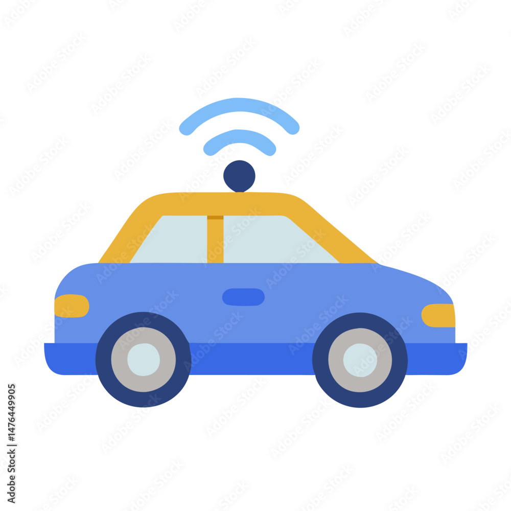 Fototapeta premium Self Driving Car Icon for Smart Transportation