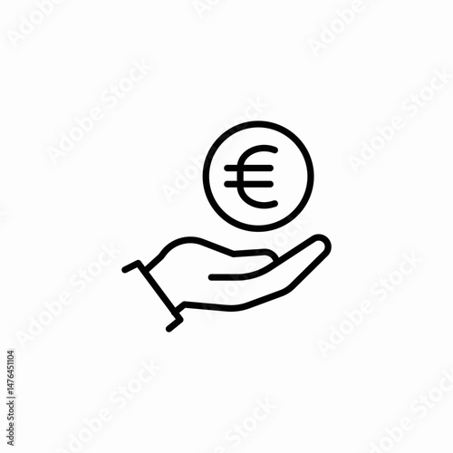 euro hand giving icon sign vector