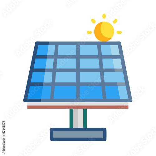  Solar Panel Technology Icon for Renewable Energy
