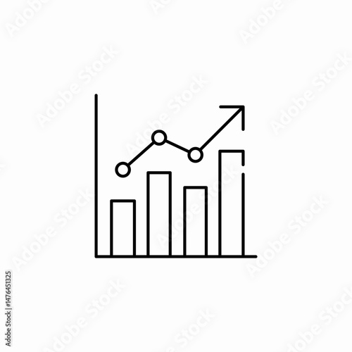 growth chart bars icon sign vector